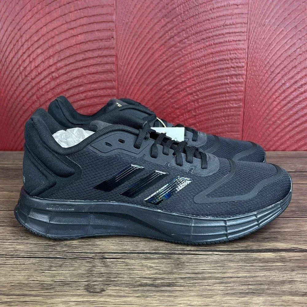 Adidas Duramo 10 GX0711 Running Shoes Black & Iron‎ Metallic Womens Sz 8 NEW